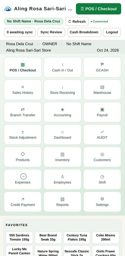 SariCloud POS on a phone